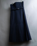 "COMME des GARCONS" Box pleated belted corset skirt