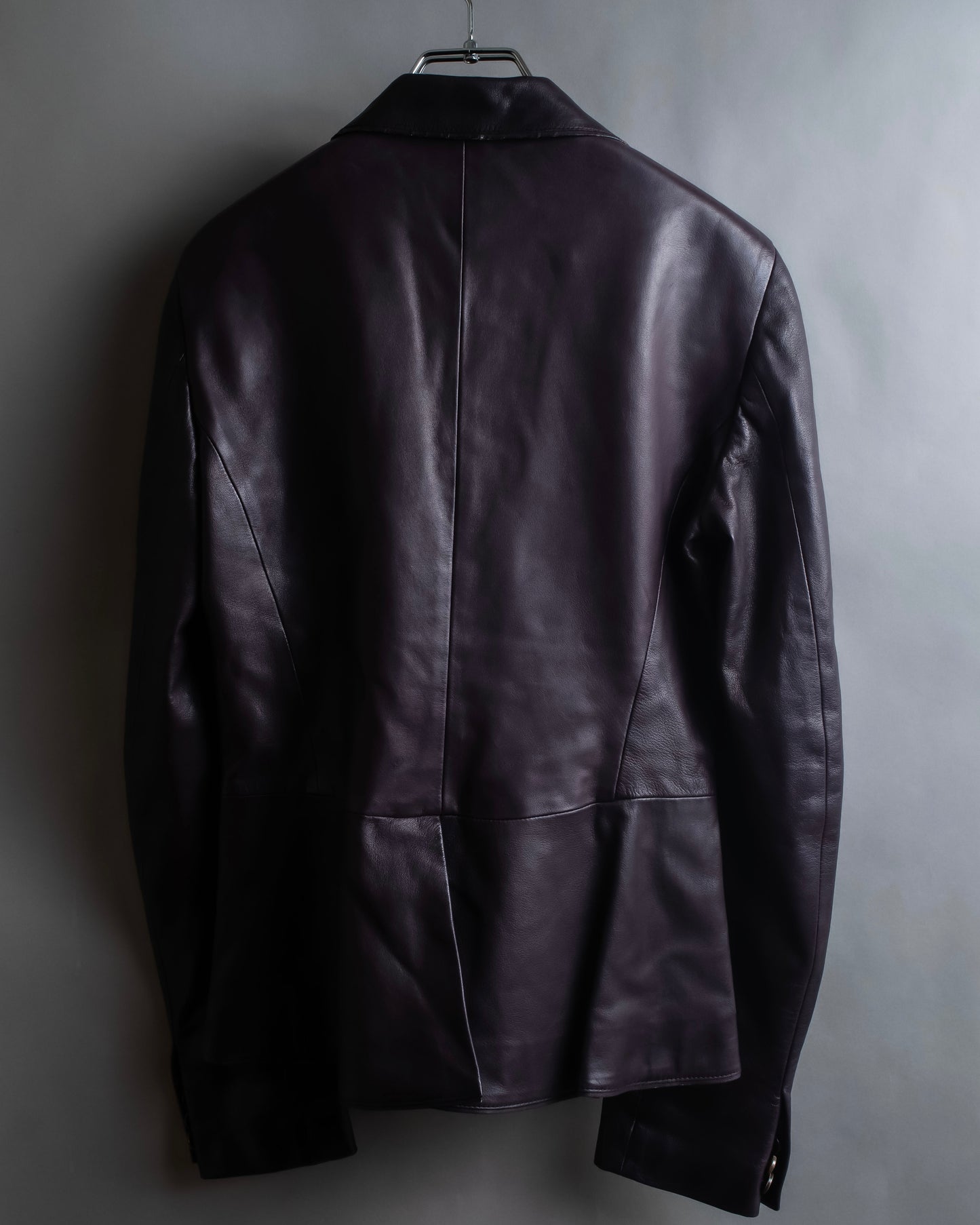 "GUCCI" Cutting design leather tailored jacket