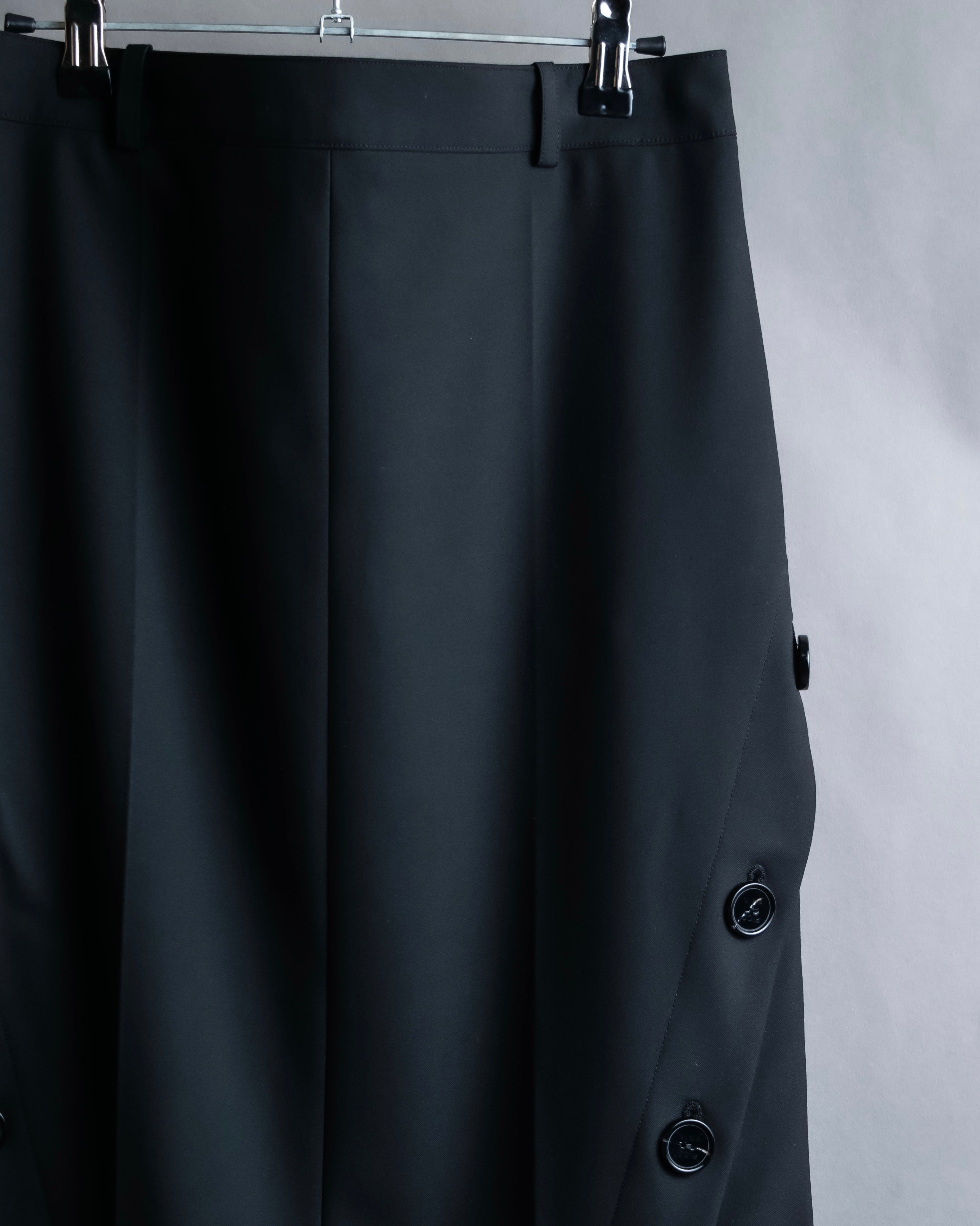 "NINA RICCI" Side button detail cropped length skirt