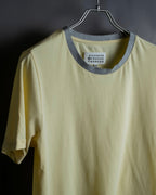 "MAISON MARGIELA"
Pastel yellow color box silhouette T-shirt