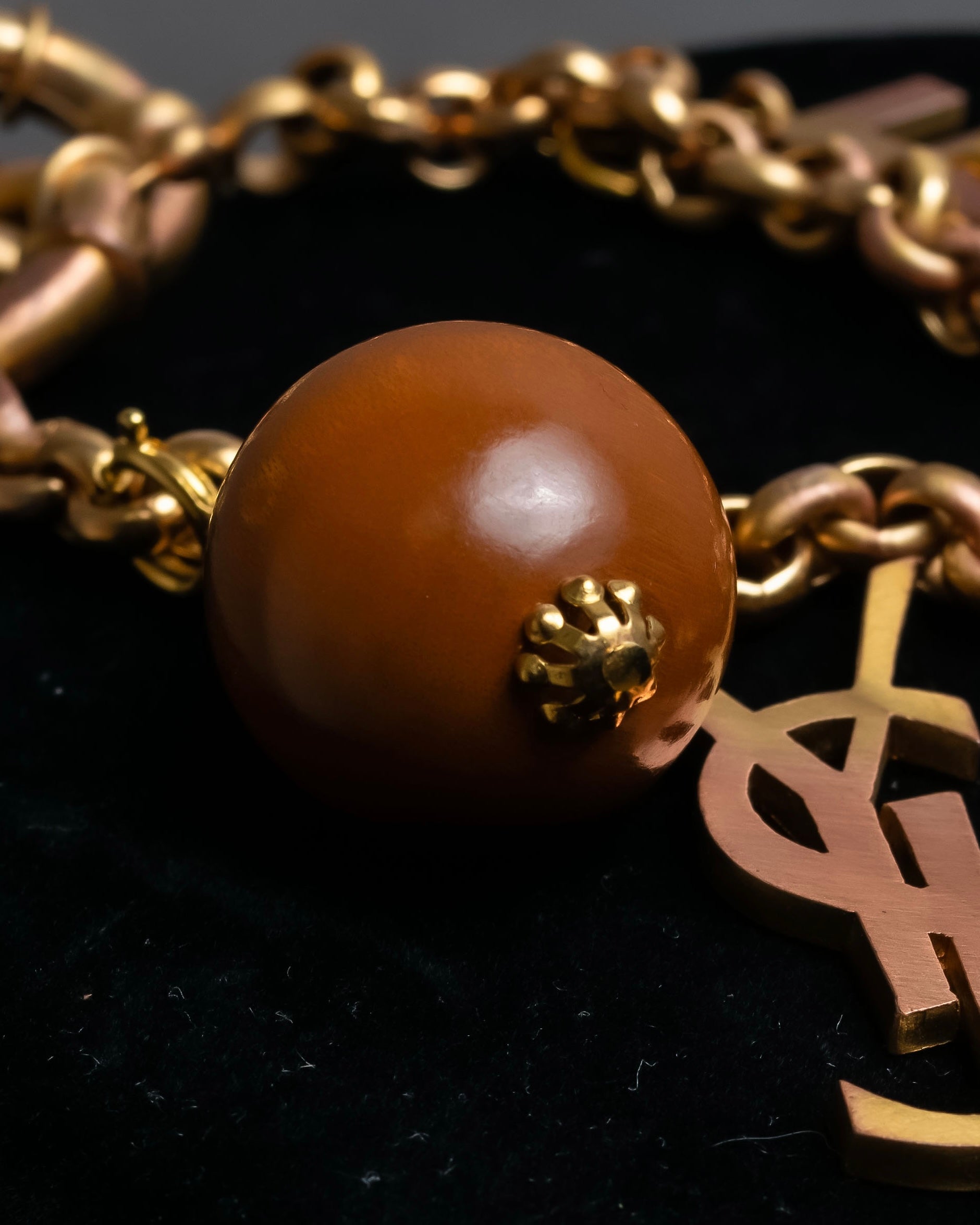 "YVES SAINT LAURENT" LOVE typography &amp; Cassandra motif design bracelet