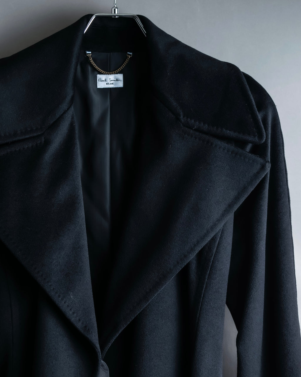 "PAUL SMITH" 100% wool maxi length belted gown coat