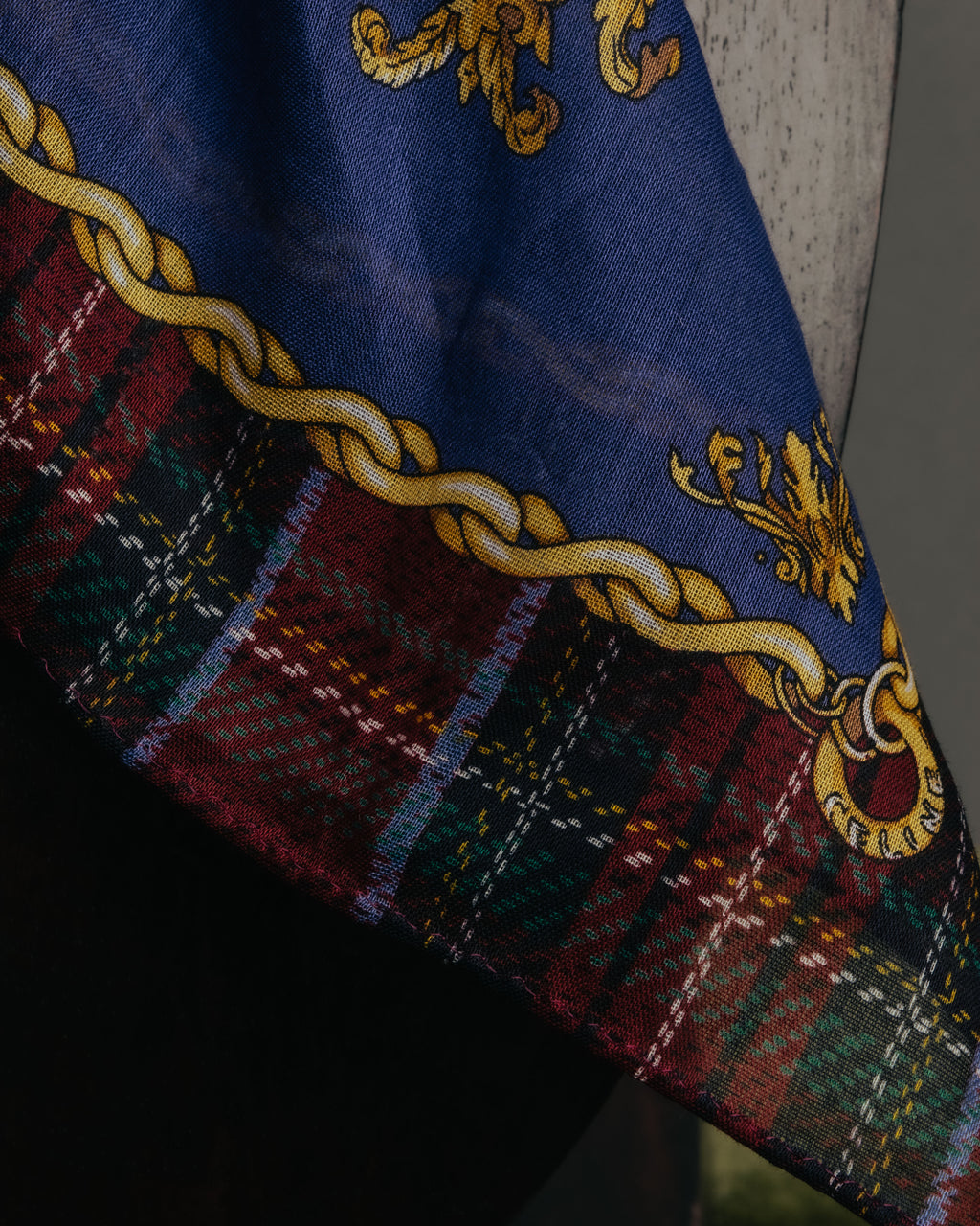 “CELINE” 2019-2024 Heraldic chain cotton scarf