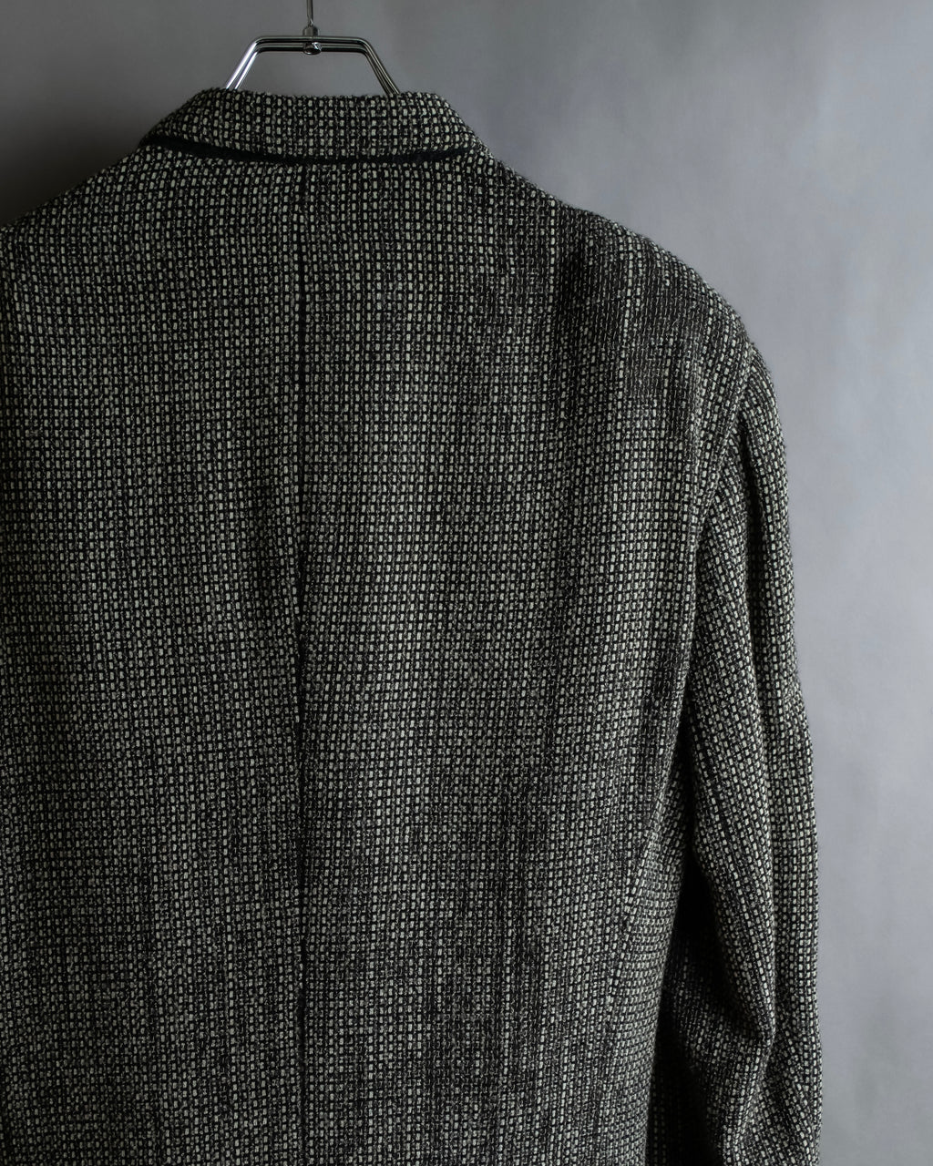 "GIORGIO ARMANI" Greige mix checkered pattern tailored jacket