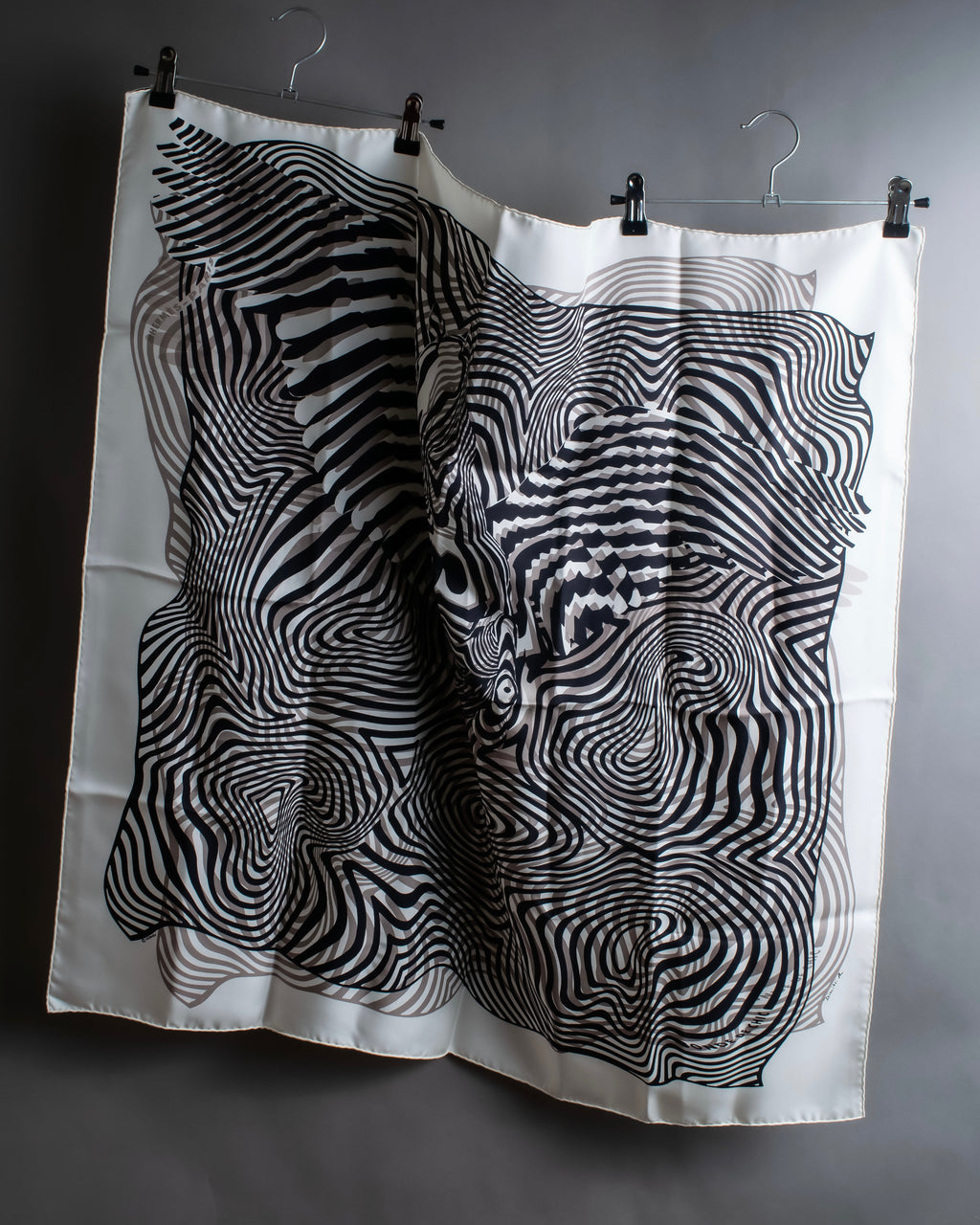 "HERMES" Zebra abstract print Carre 90 silk scarf