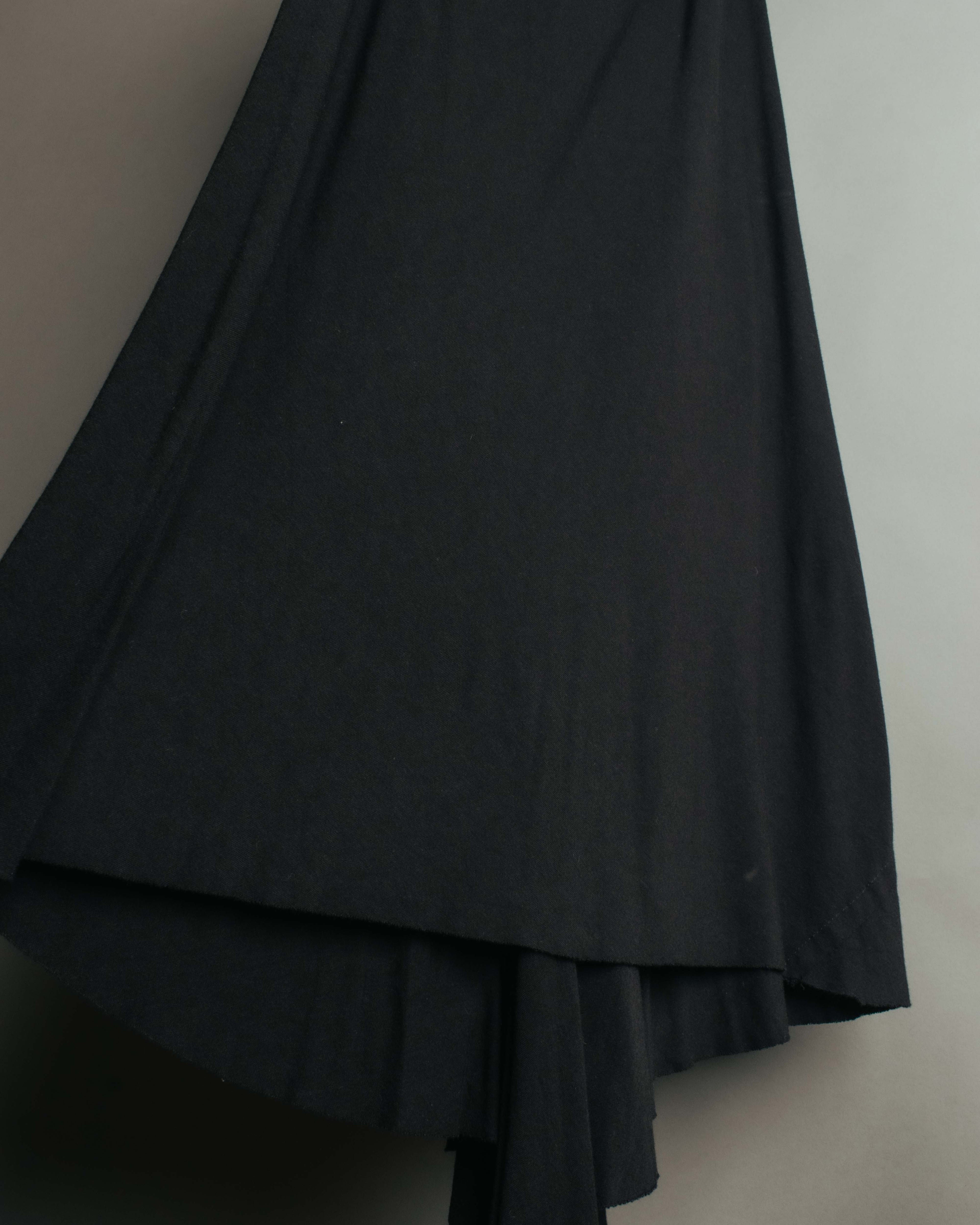 "Rick Owens Lilies" 10's-12's Vintage asymmetrical drape jersey midi skirt