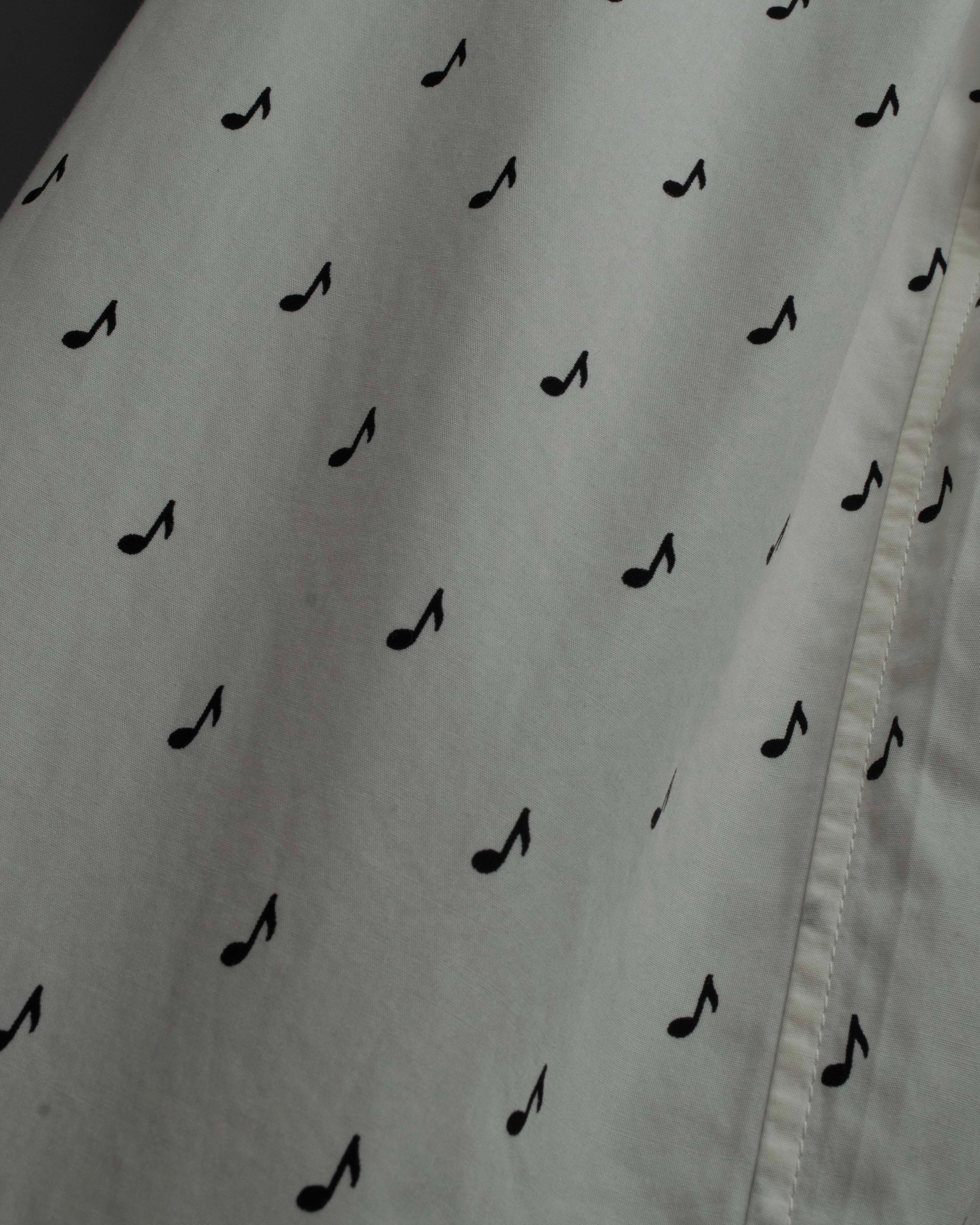 "CELINE" Musical note motif cotton shirt