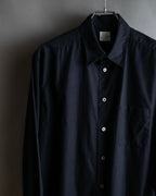 "Yohji Yamamoto COSTUME d’HOMME" Minimal detail cotton poplin black shirt