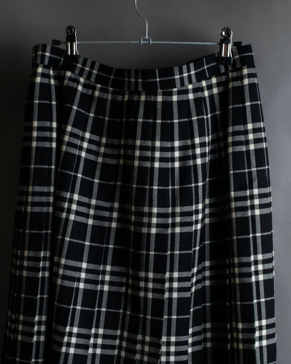 "BURBERRY" Tartan check pleated wrap skirt