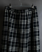 "BURBERRY" Tartan check pleated wrap skirt
