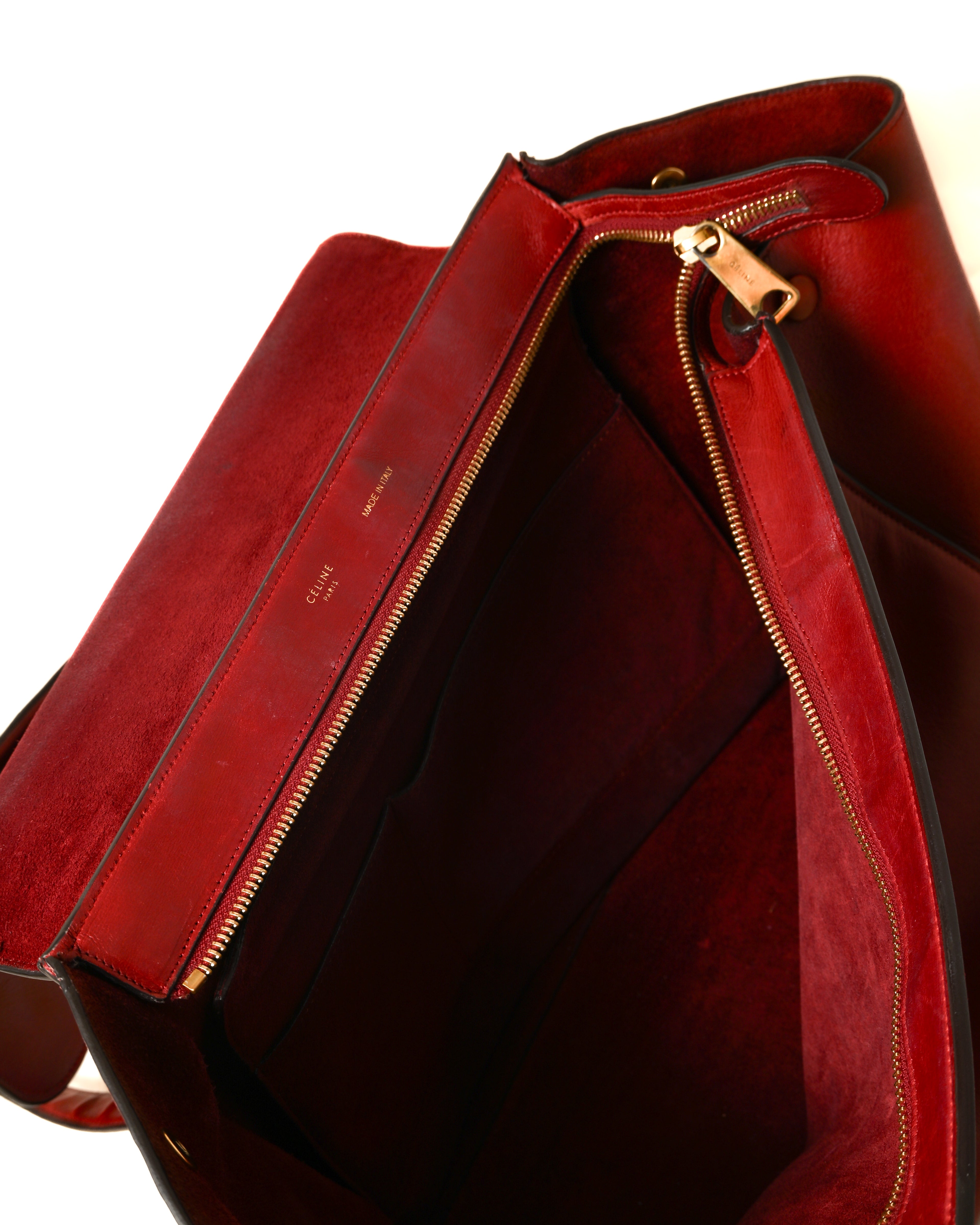 CÉLINE by Phoebe Philo
/ "Trapeze Medium" Hand Bag Red