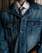 "GIORGIO ARMANI" Charcoal gray geometric pattern necktie