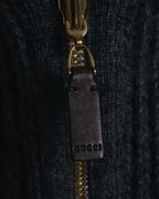 "GUCCI" 2010-11AW ribbed zip-front fringe knit vest