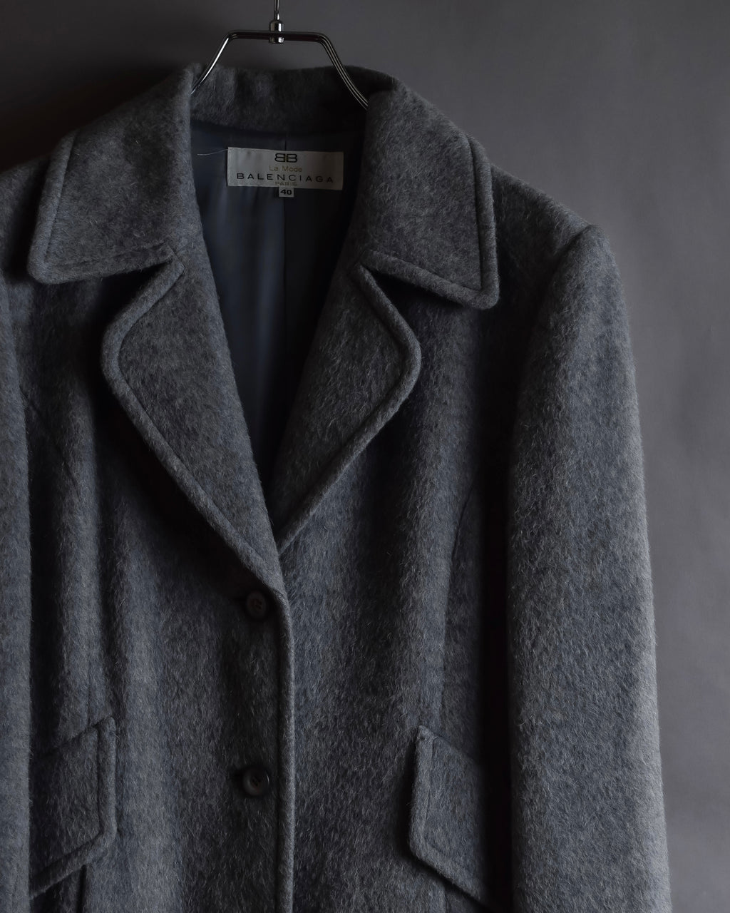 "BALENCIAGA" Alpaca blend maxi length shaped chester coat