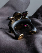 "LOUIS VUITTON"　Geometric color stone ring