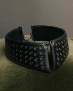 –SPECIAL– "Christian Dior" Late 2000s-2020s Eyelet leather choker necklace