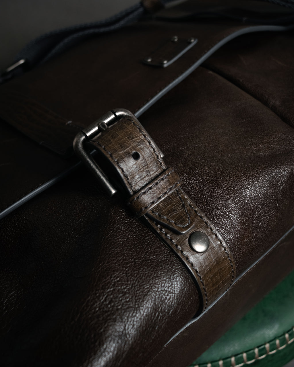 "DOLCE & GABBANA" 00’s-10’s Grained leather canvas-lined satchel bag