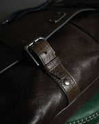 "DOLCE & GABBANA" 00’s-10’s Grained leather canvas-lined satchel bag