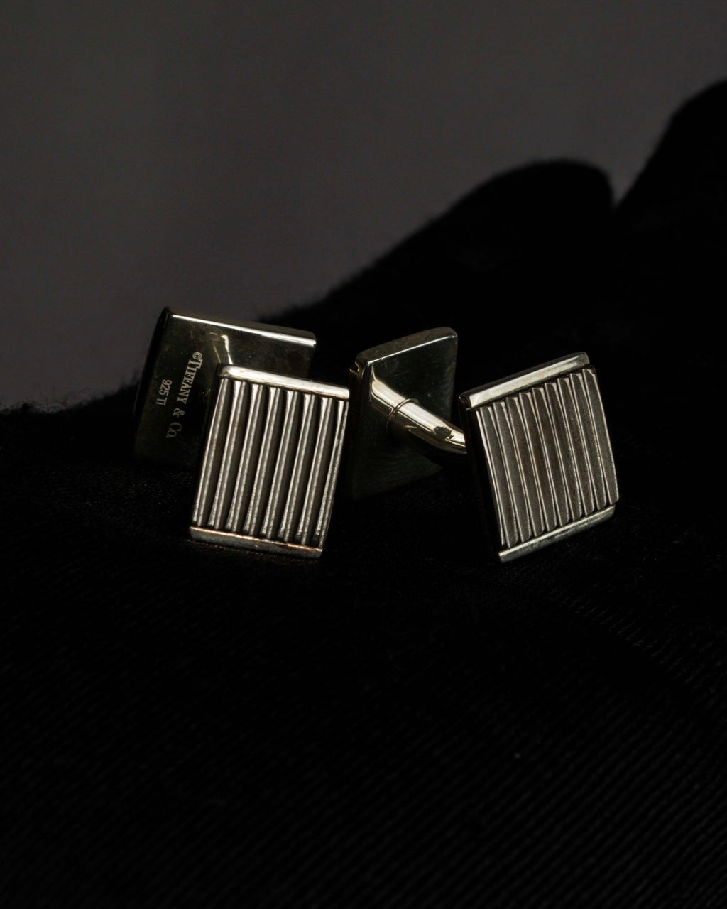"Tiffany&Co" Square cut silver 925 cufflinks & tie clip