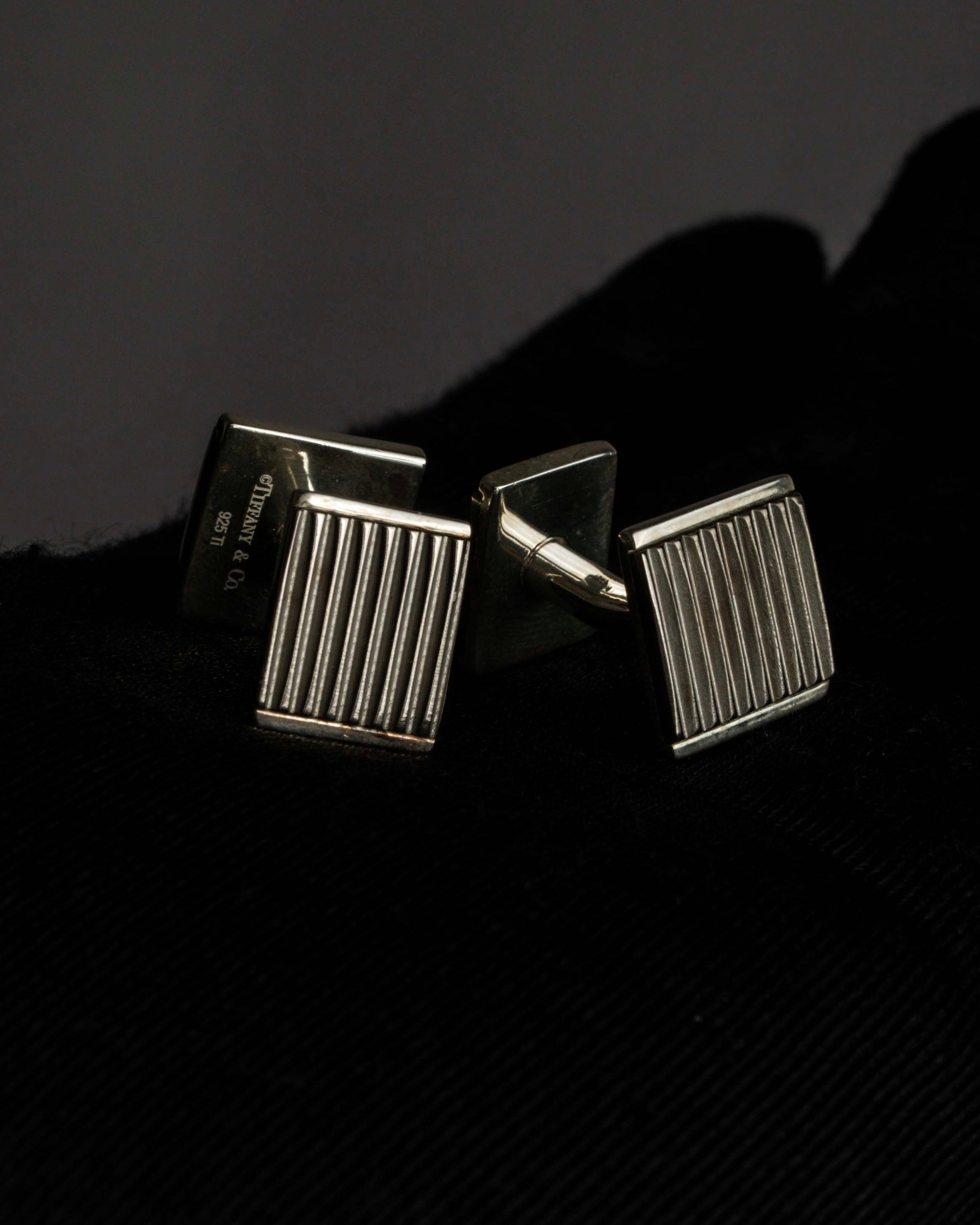 "Tiffany&Co" Square cut silver 925 cufflinks & tie clip
