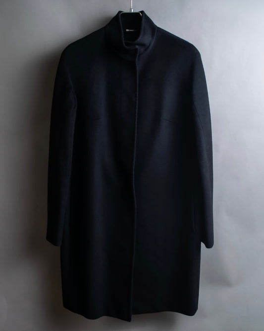 "Max Mara" Stand neck fly front mid length coat