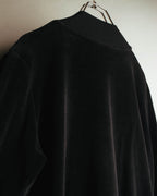 "Véronique Branquinho" 90's-00's Cotton velour v-neck sweatshirt