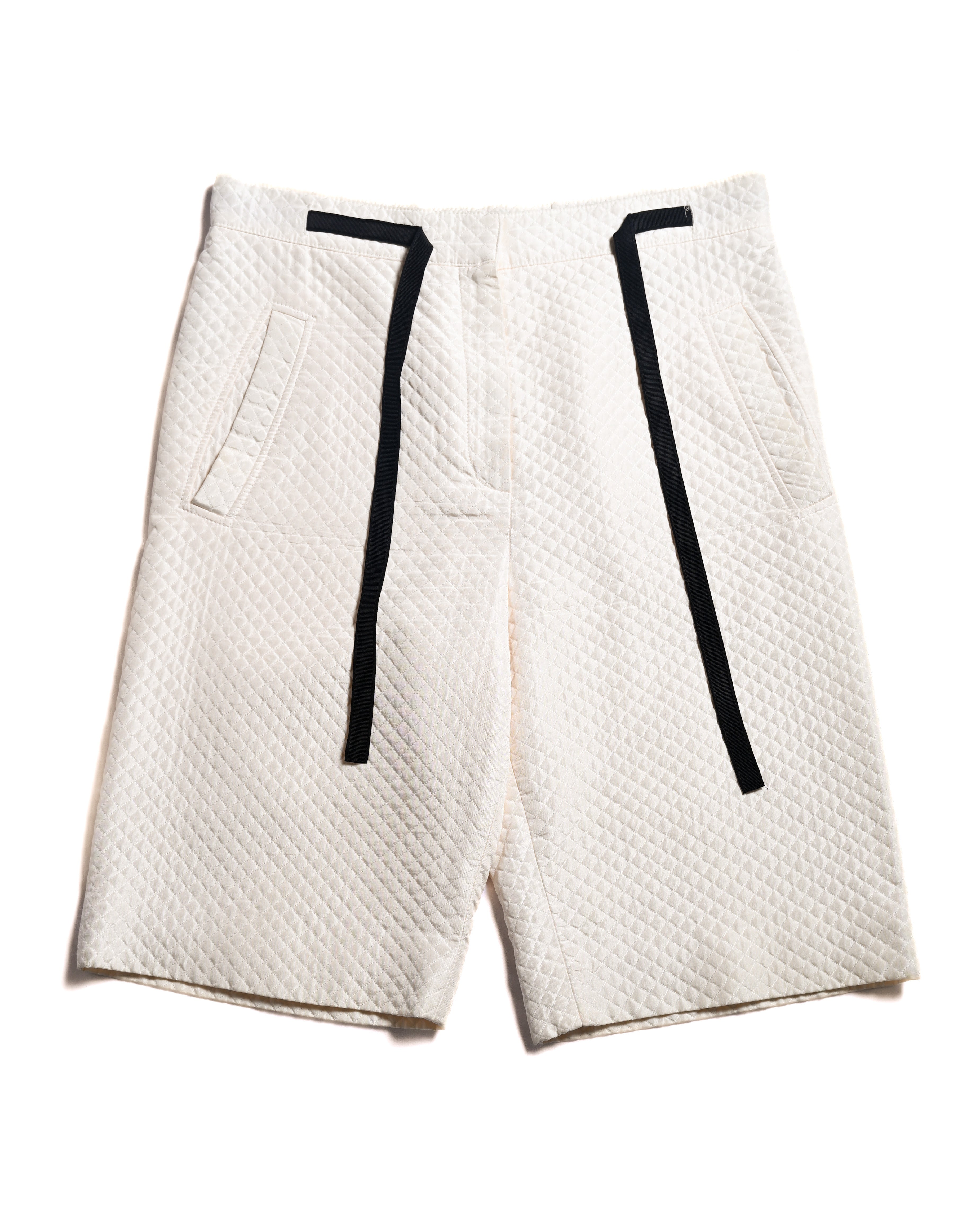 Chiristian Dior by Maria Grazia Chiuri/ Silk Blend Diamond Quilted Shorts White