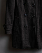 "DOLCE & GABBANA" Fringe scarf included double-breasted coat