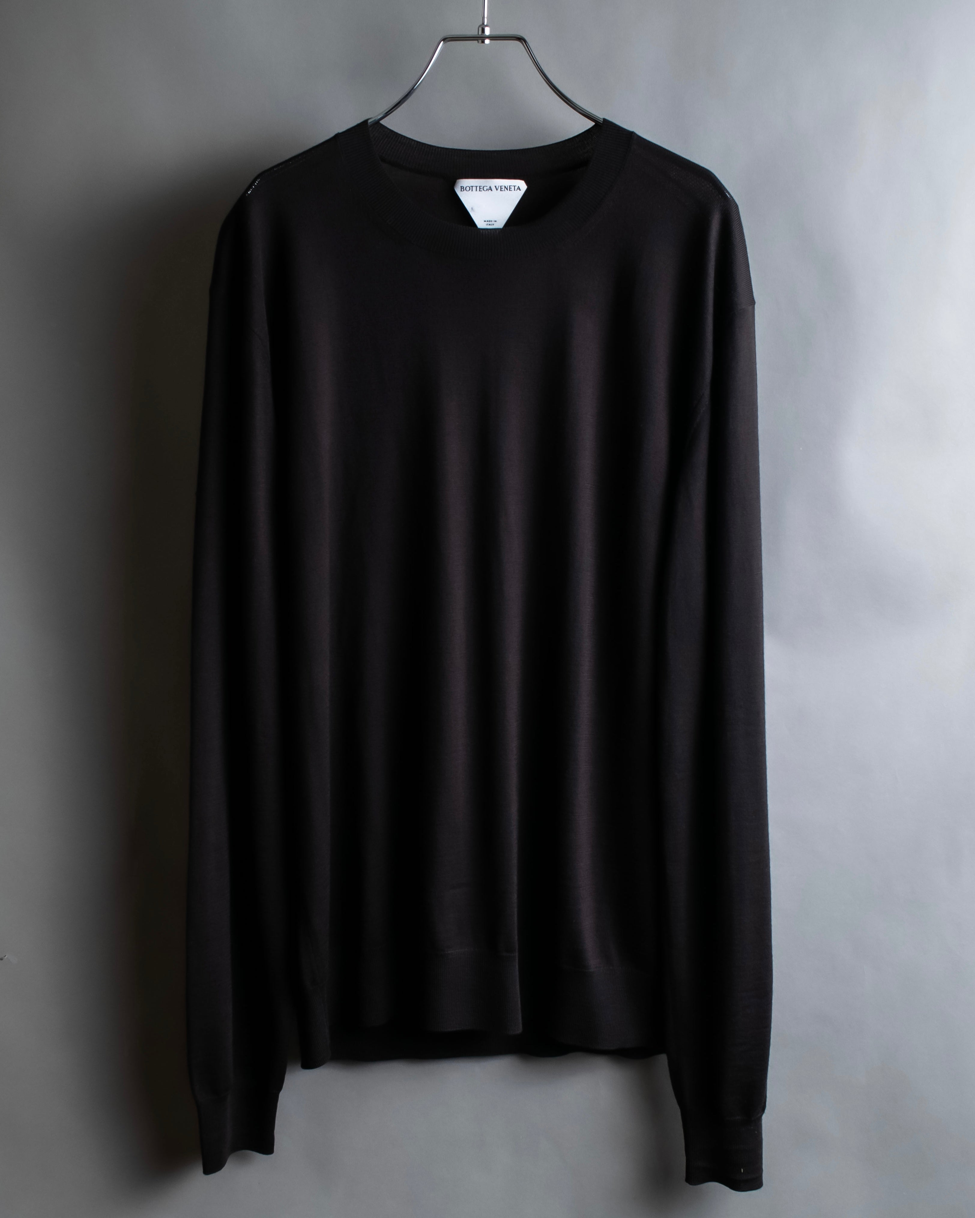 "BOTTEGA VENETA" High quality wool charcoal brown knit