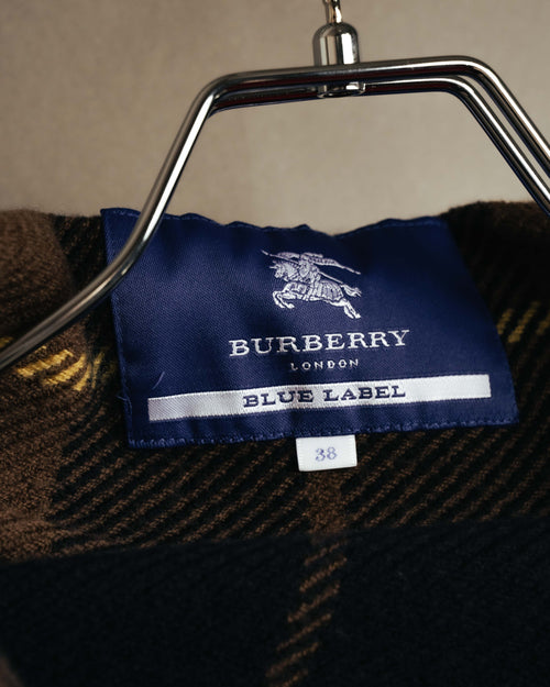 "BURBERRY BLUE LABEL" 00's-10's Checked hooded wool cape