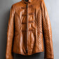 "EMPORIO ARMANI"  Quilted design brown color leather jacket