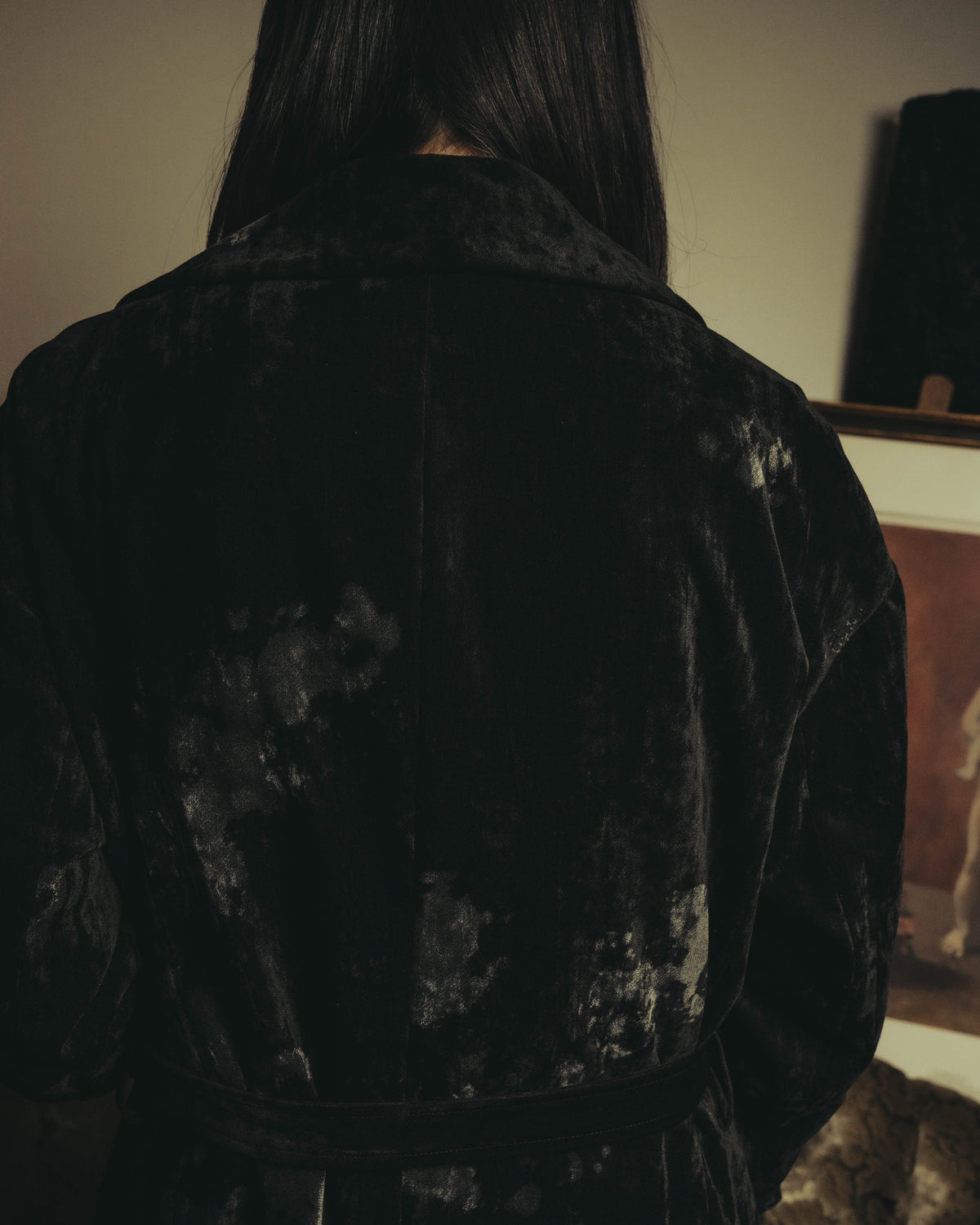 -SPECIAL- "Y’s" 2025's Discharge printed velvet long coat