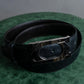 "Cartier" 2C logo motif buckle design leather belt