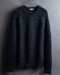 "Saint Laurent" Long-haired wool charcoal tone knit pullover