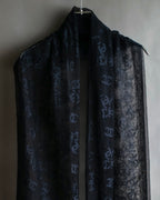 "CHANEL" Coco Mark scattered sheer large scarf