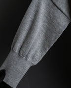 "JIL SANDER" Solid texture V neck mixed knit