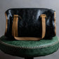 "YVES SAINT LAURENT" Logo engraved bicolor leather boston bag