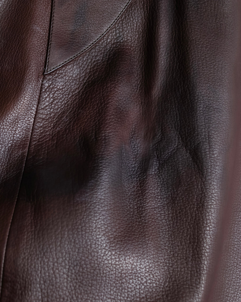 "Hermes by Gaultier" Round Pocket Wine Red Leather Skirt