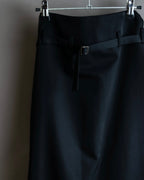"Y's" Metal fitting belt design cutting maxi skirt