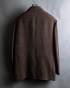 "COMME des GARCONS
HOMME DEUX" Brown checked pattern tailored jacket