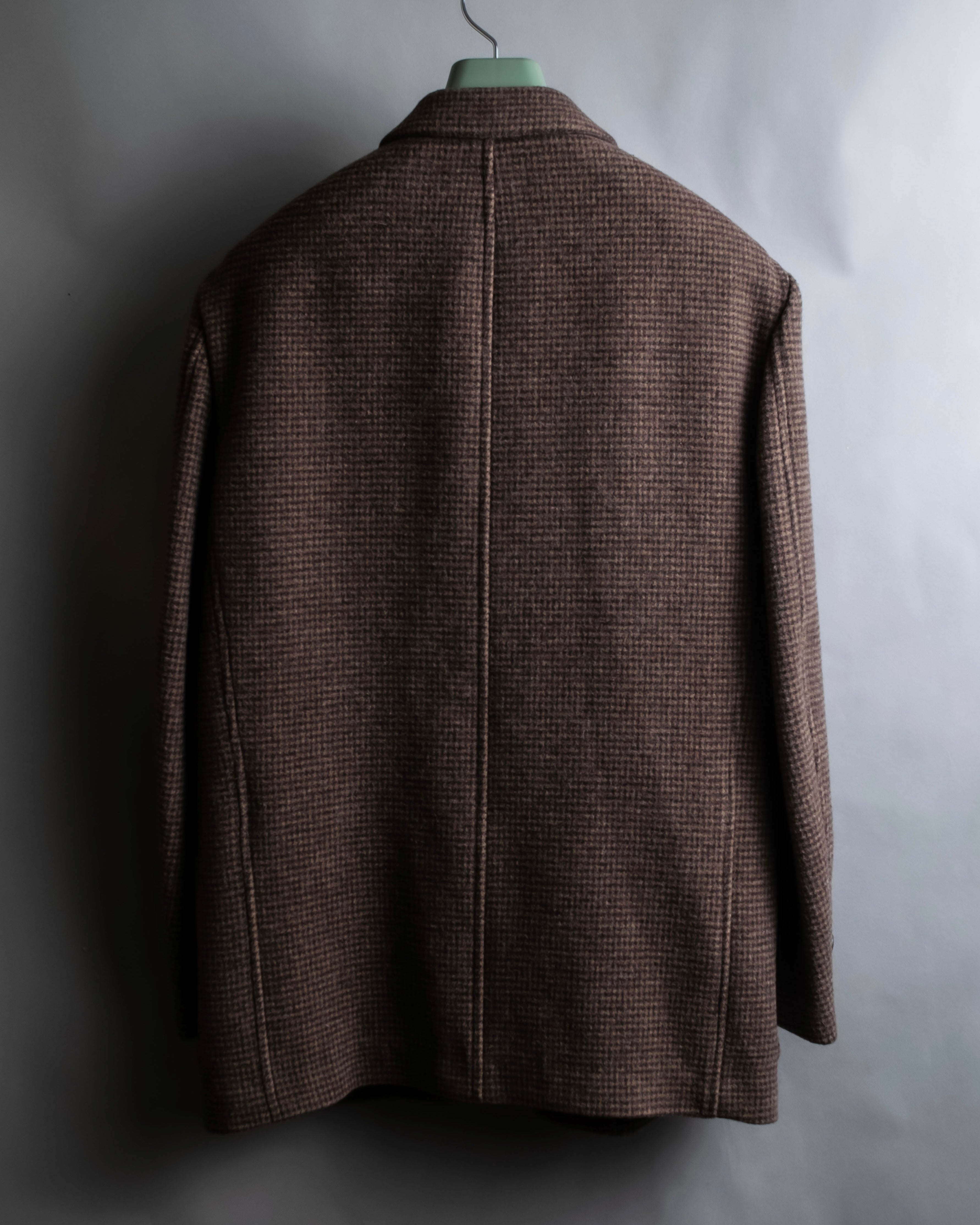 "COMME des GARCONS
HOMME DEUX" Brown checked pattern tailored jacket