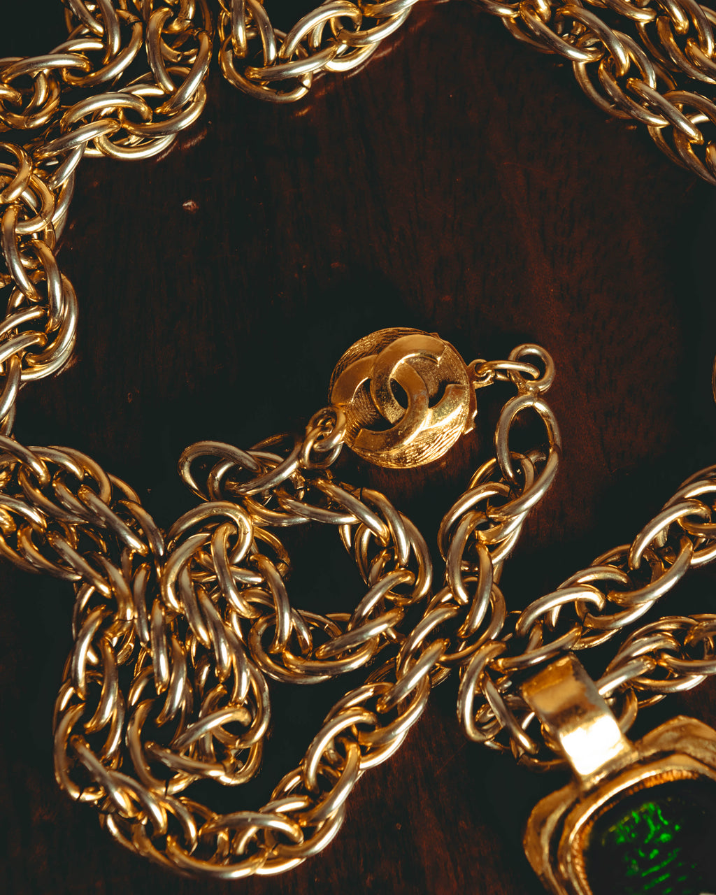 –SPECIAL– "CHANEL" 80's Gripoix Byzantine cross pendant necklace