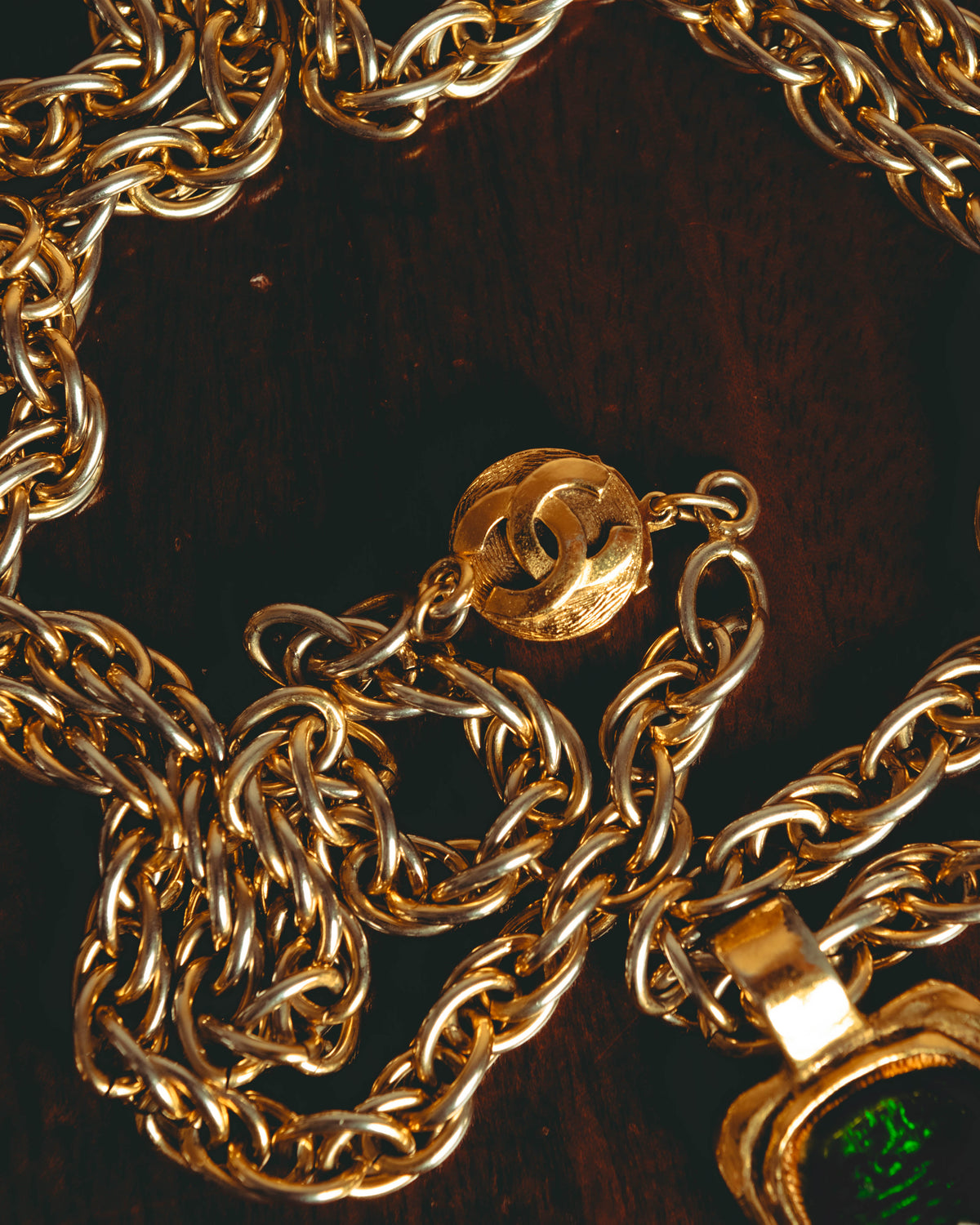 –SPECIAL– "CHANEL" 80's Gripoix Byzantine cross pendant necklace
