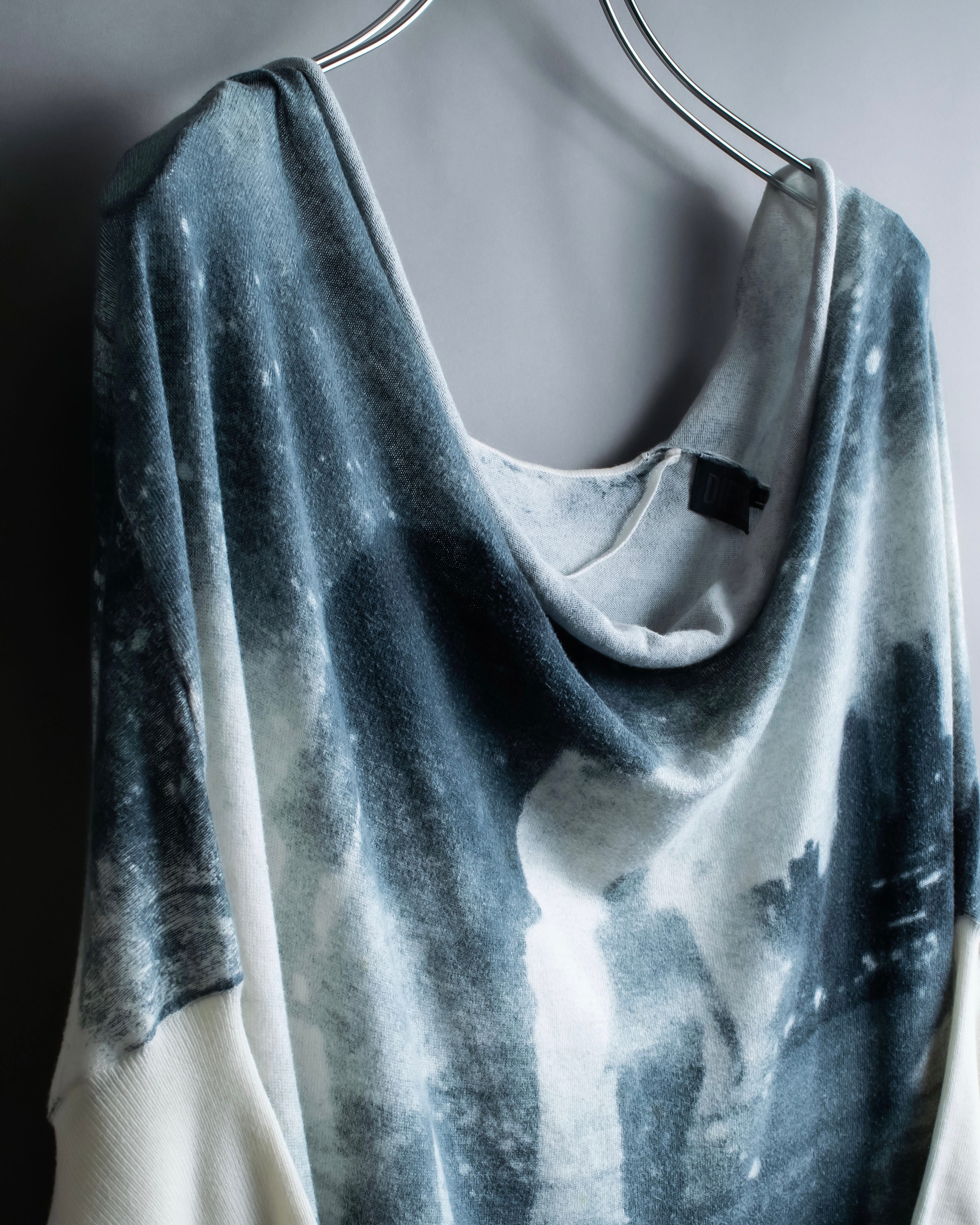 "DIESEL" Space pattern full graphic long tops