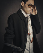 –SPECIAL– “HERMES” 90’s-00’s Concealed placket wool zip coat