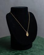 "Christian Dior" Trotter logo engraved gold pendan