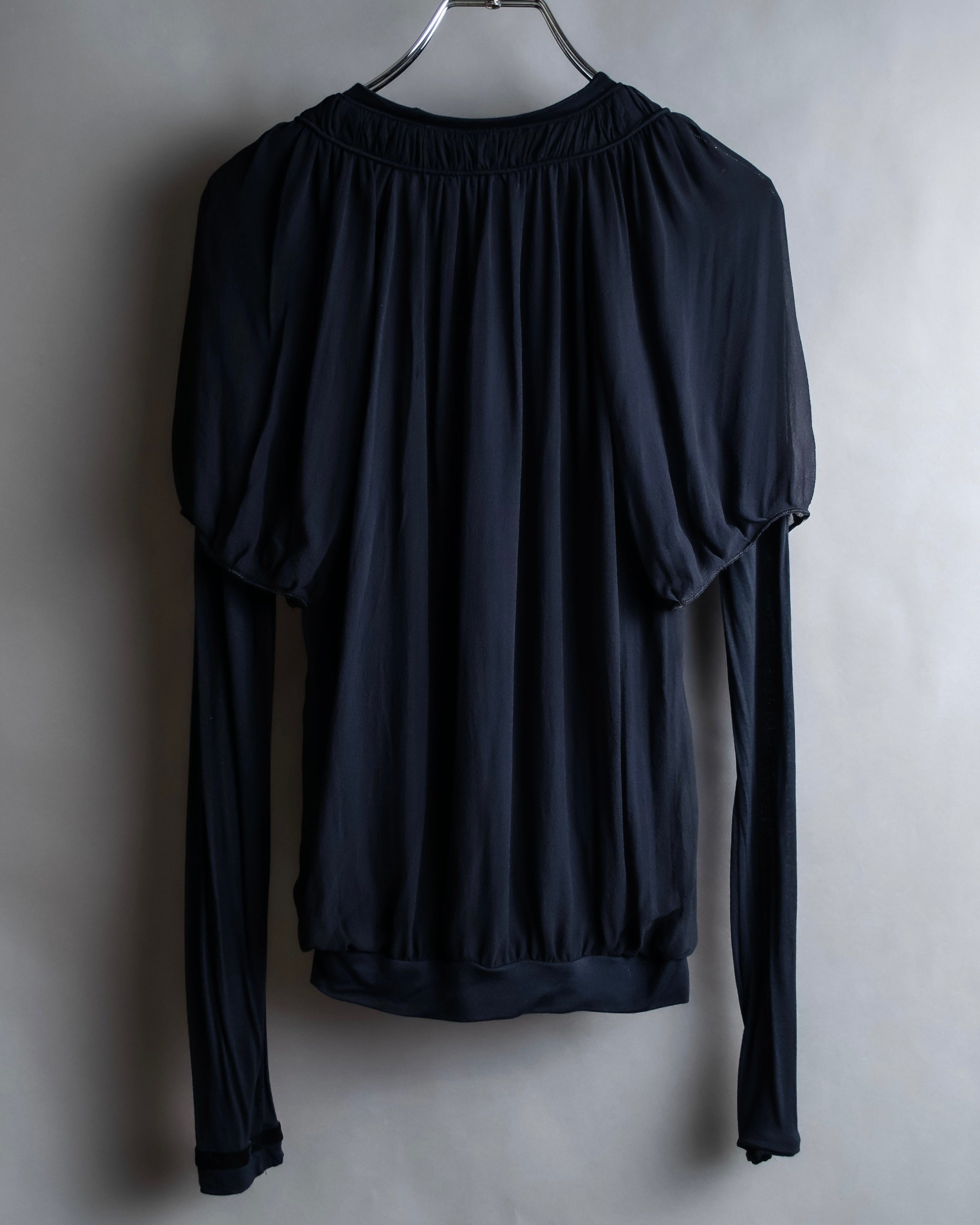 "CALVIN KLEIN" Layered sleeve gathered design pullover