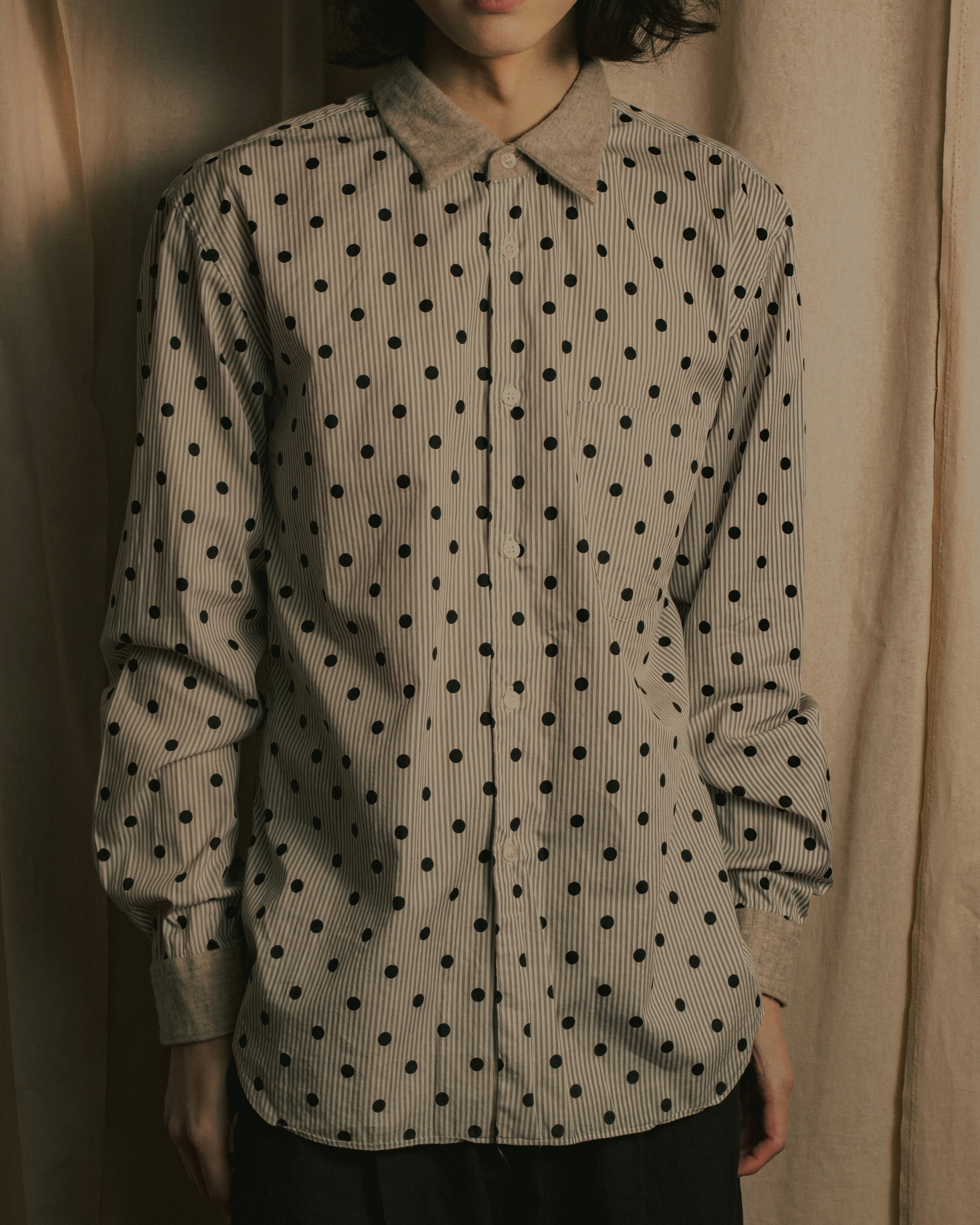 “COMME des GARÇONS HOMME DEUX” 17AW Polka dot stripe shirt
