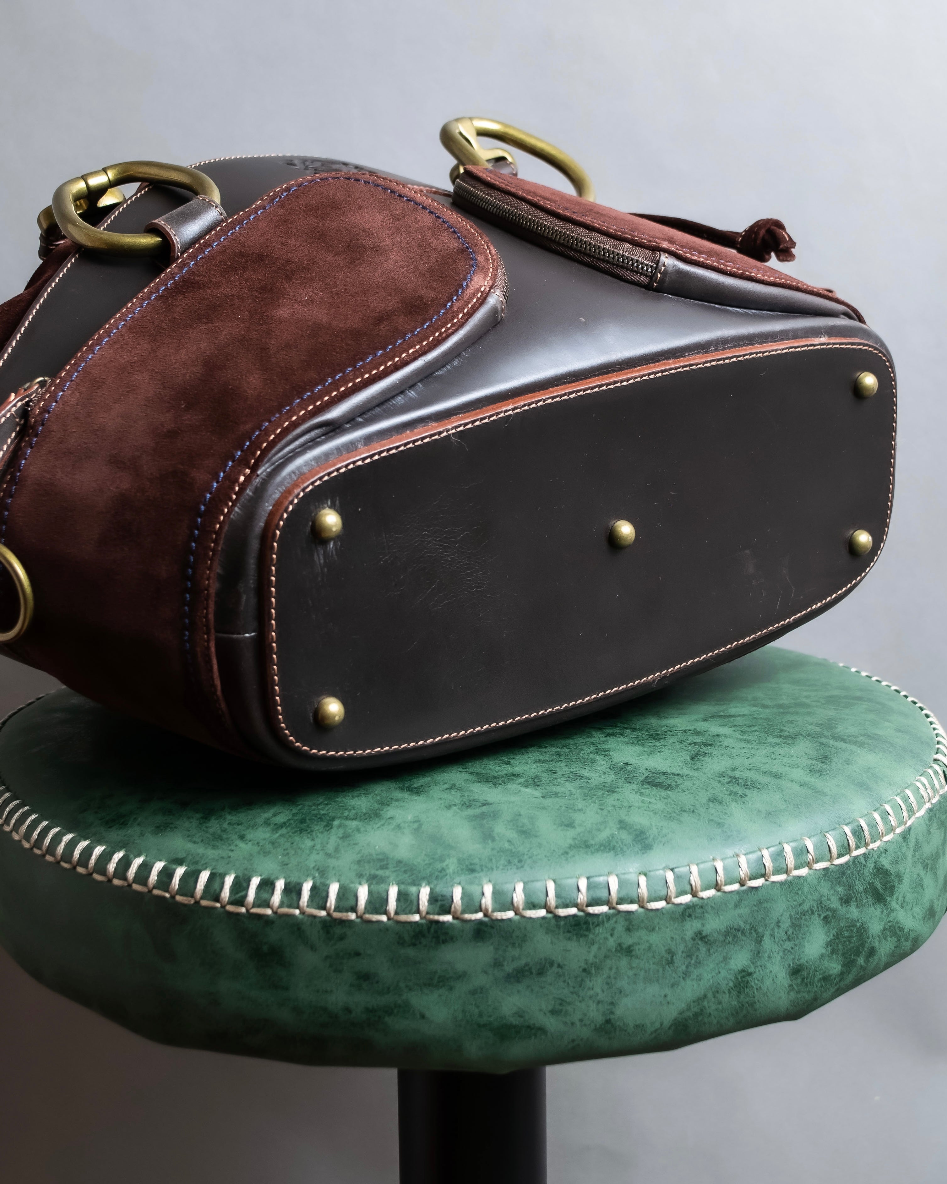 "LOEWE"  Leather suede design drawstring one shoulder bag