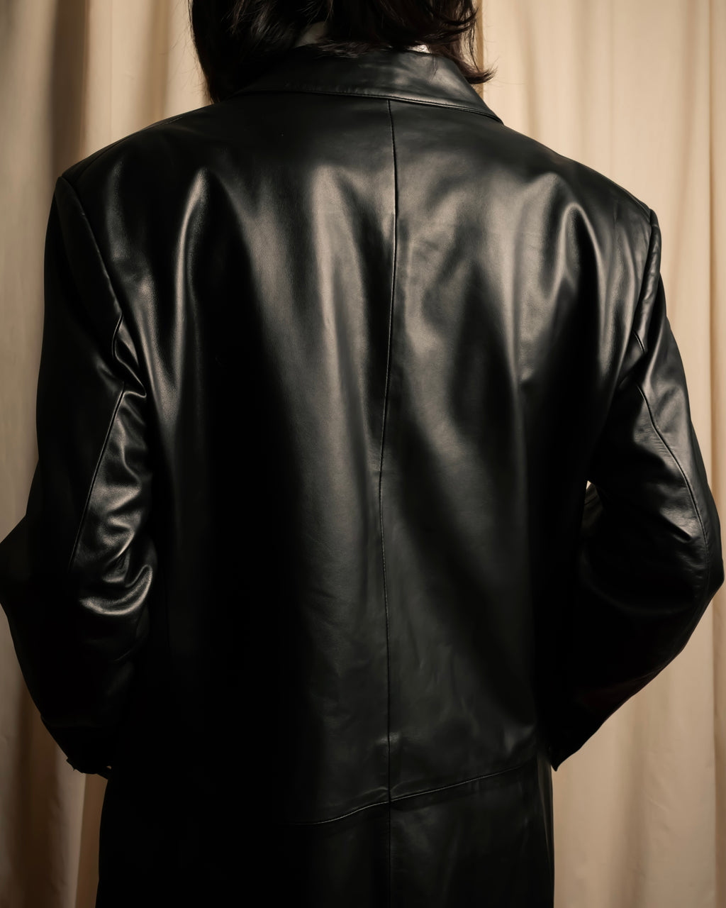 "Salvatore Ferragamo" Straight silhouette leather tailored jacket